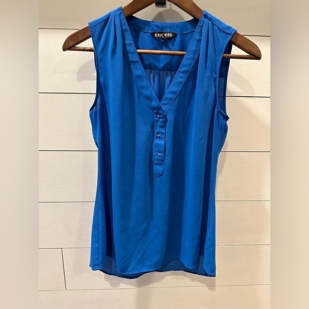 EXPRESS Blue Sleeveless Blouse- XS